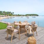 Silla Con Brazos Beige 58x66x76 Cm - Hesperide