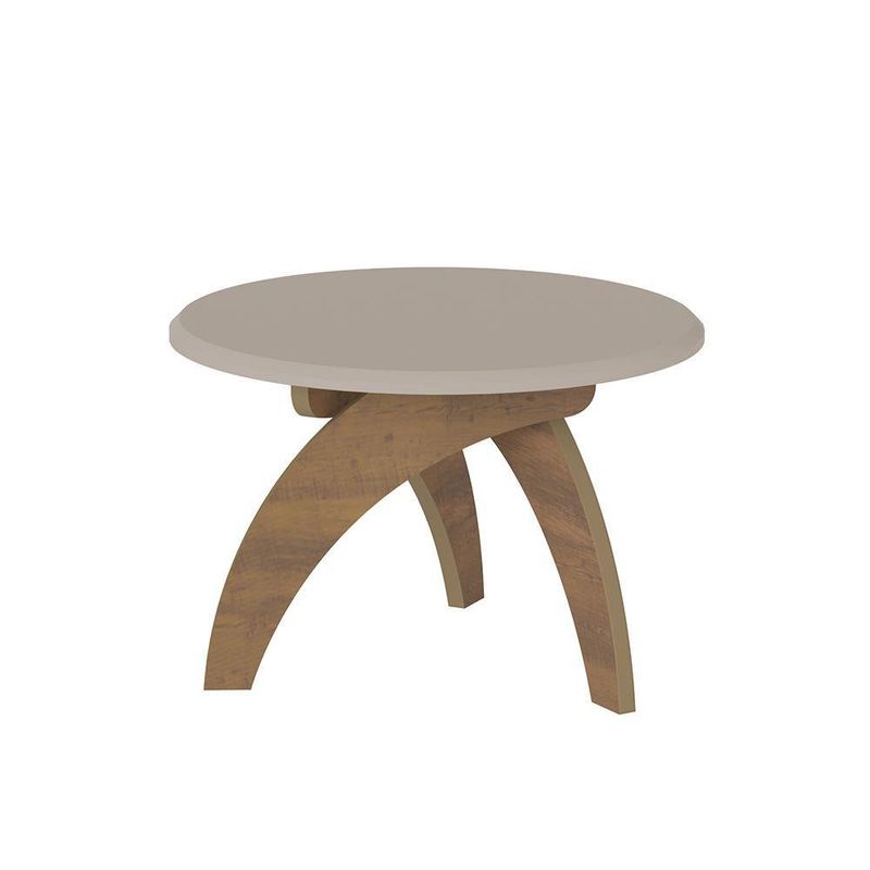 Mesa Redonda Café Y Blanca 70X70X46.5 Cm - Z