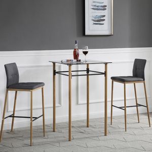 Conjunto de Mesa Alta con 2 Sillas de Bar