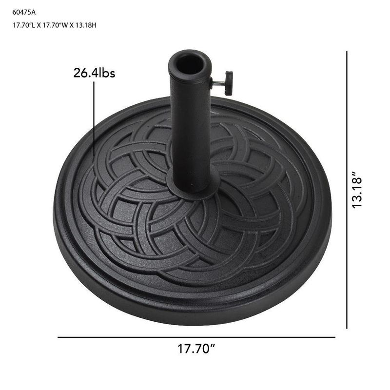 Base Negra De Sombrilla De Exterior 18 Plg - Living Accents