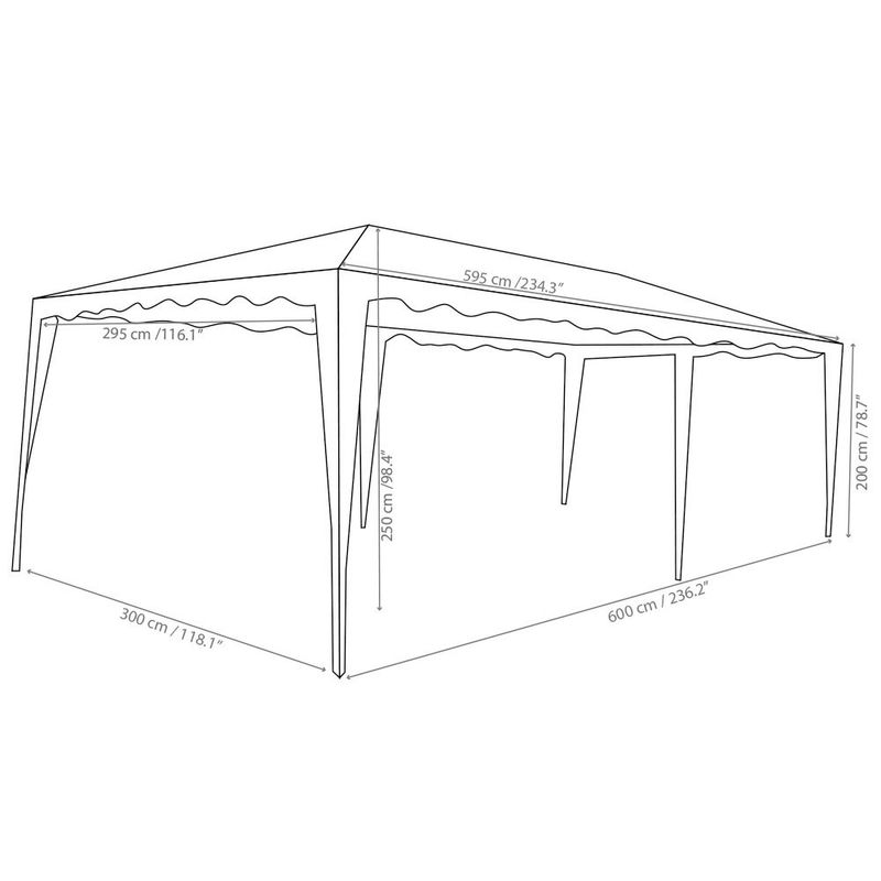 Toldo De Lona Beige De Exterior 3 X 6 X 2.5 M - Solaris