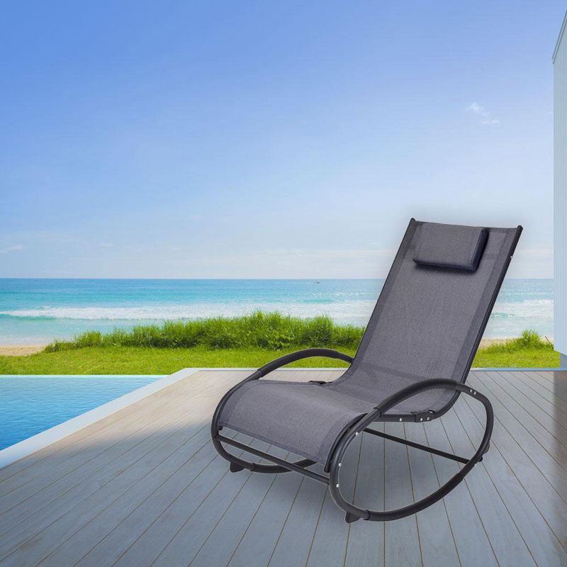 Silla Mecedora Gris Oscuro