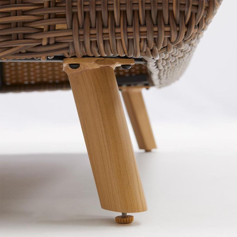 Set De Mueble Esquina De Ratán Y Aluminio 3 Pzas - Naterial