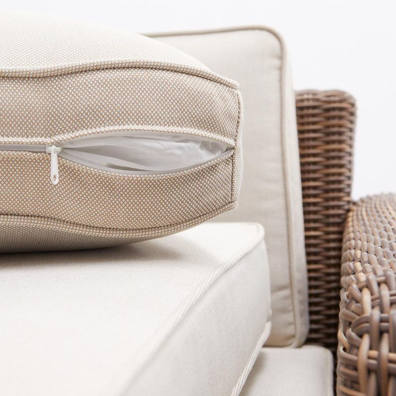 Set De Mueble Esquina De Ratán Y Aluminio 3 Pzas - Naterial