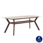 Mesa-De-Comedor-Beige-Y-Cafe-6-Personas-200x100x75-Cm---Naterial