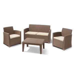 Set de Muebles Mia Capuccino de Exterior 4 Piezas
