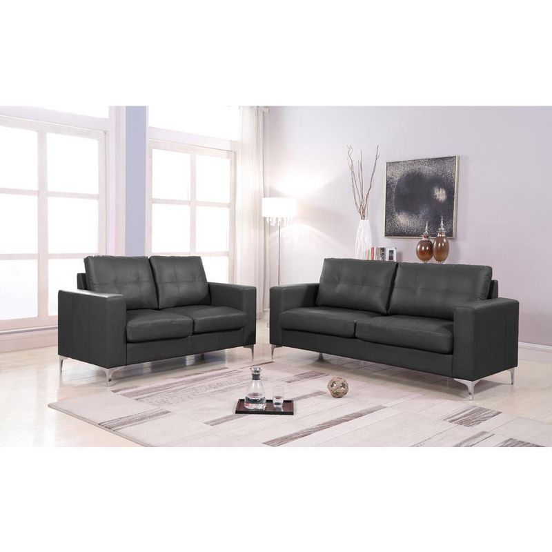 Sofá Negro Iguazu 2 Personas 142x76x83 Cm -  Zmobili