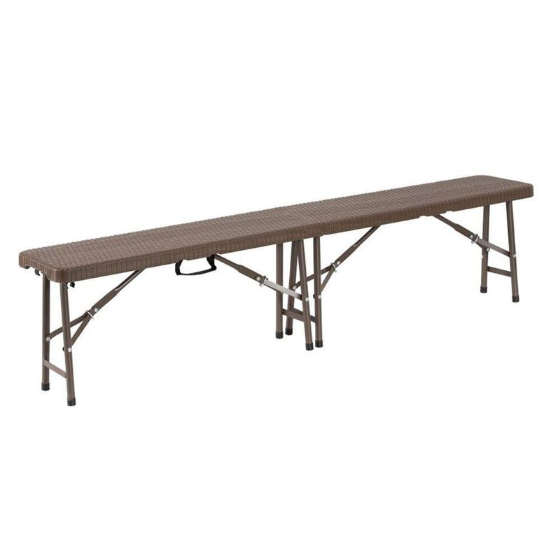 Banca  de Exterior Plegable Plástica Ratán Café