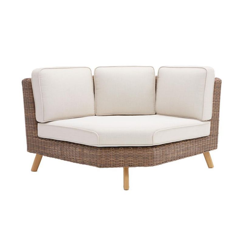 Set De Mueble Esquina De Ratán Y Aluminio 3 Pzas - Naterial