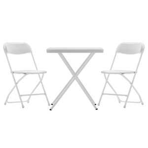 Set Bistro Aruba Plegable Blanco 3 Pzas