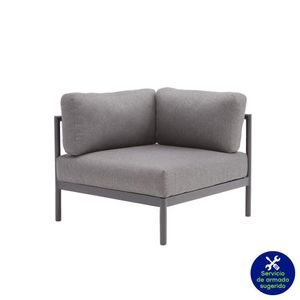 Sillón Esquinero Idun de 1 Plaza Aluminio Negro