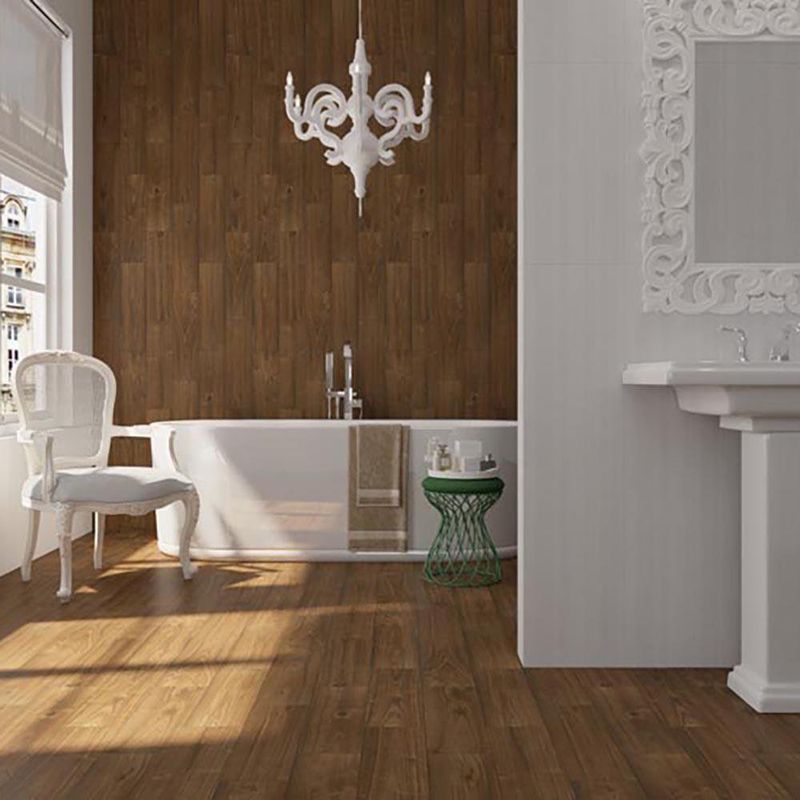 Piso Cerámico Wood Trails Brown 15X50 Cm - Interceramic