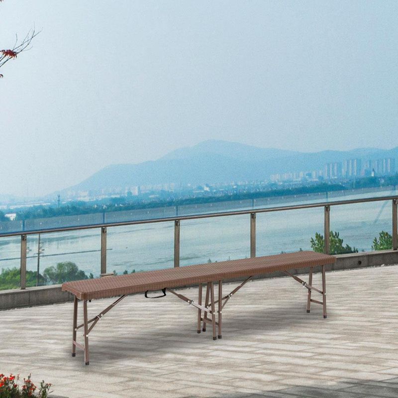 Banca  de Exterior Plegable Plástica Ratán Café