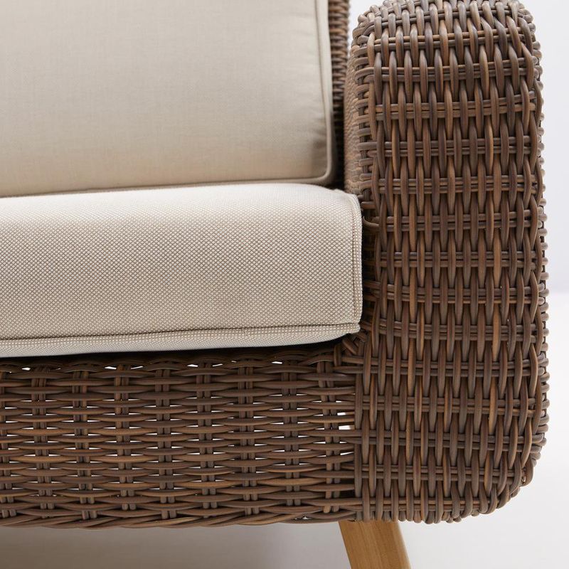 Set De Mueble Esquina De Ratán Y Aluminio 3 Pzas - Naterial