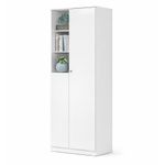 Armario Zary con Repisas y Compartimento Cerrado Color Blanco de 36.5x65x181.2 Cm