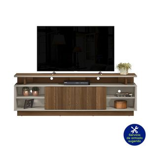 Rack para TV Marte Café y Blanco 200x38x66 Cm - Z