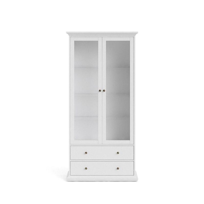 Vitrina Monet 2 Puertas Y 2 Cajones 42x96x201 Cm Blanca - Tvilum
