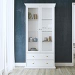 Vitrina Monet 2 Puertas Y 2 Cajones 42x96x201 Cm Blanca - Tvilum