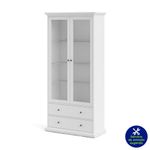 Vitrina Monet 2 Puertas Y 2 Cajones 42x96x201 Cm Blanca - Tvilum
