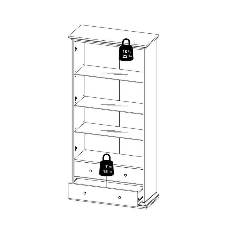 Vitrina Monet 2 Puertas Y 2 Cajones 42x96x201 Cm Blanca - Tvilum