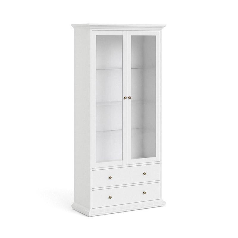 Vitrina Monet 2 Puertas Y 2 Cajones 42x96x201 Cm Blanca - Tvilum