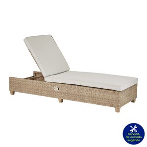 Camastro Reclinable con Cojín para Jardín Medena