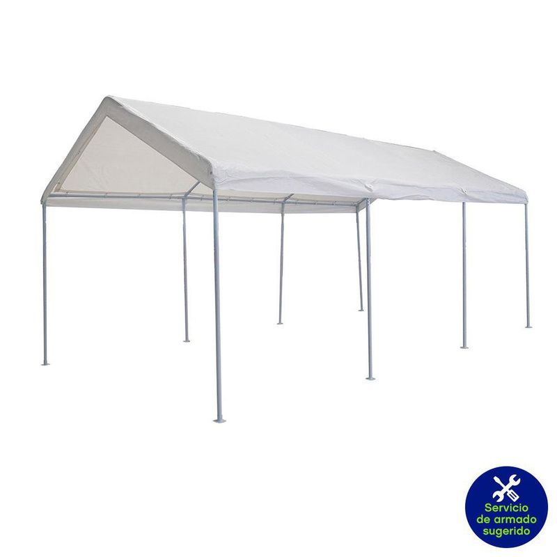Toldo Estilo Garage Color Blanco de 3 x 6 Metros