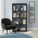 Librera Doble Cubos de 4 Niveles de 79 x 38 x 149 cm Color Café