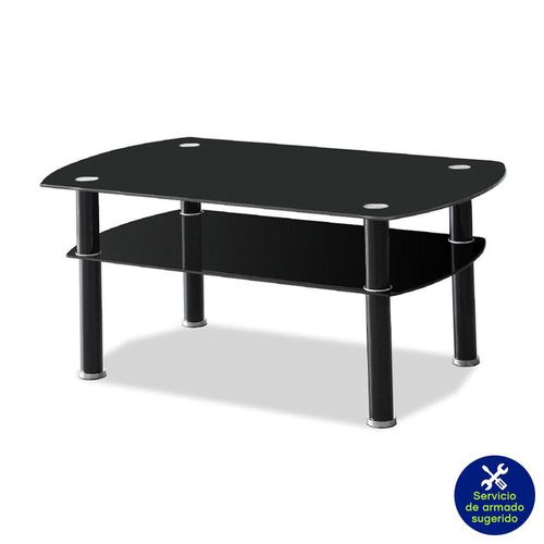 Mesa de Centro Vidrio Templado Negro110x60x42 Cm - Z