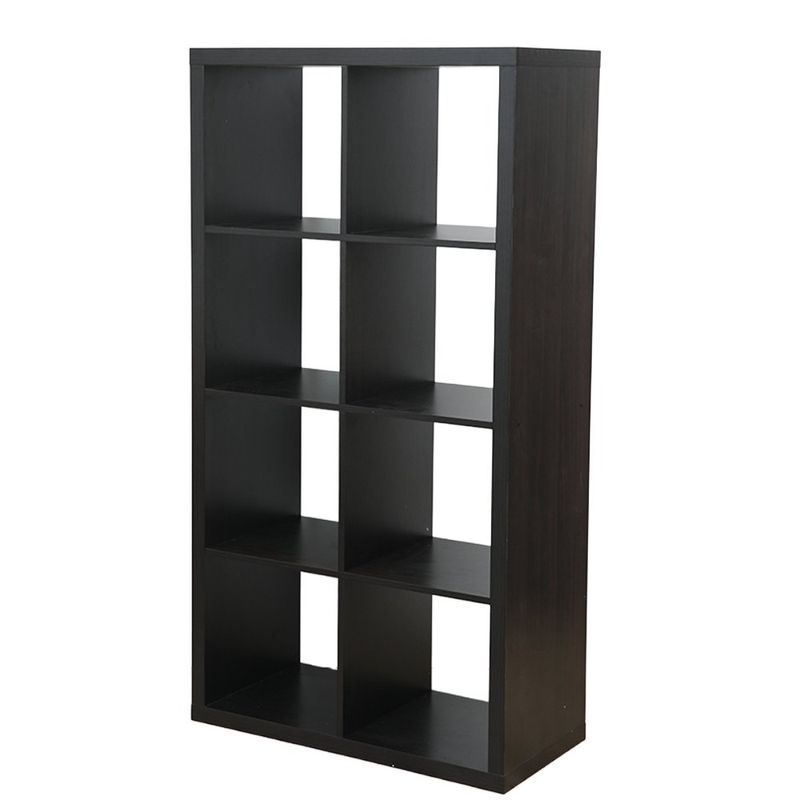 Librera Doble Cubos de 4 Niveles de 79 x 38 x 149 cm Color Café