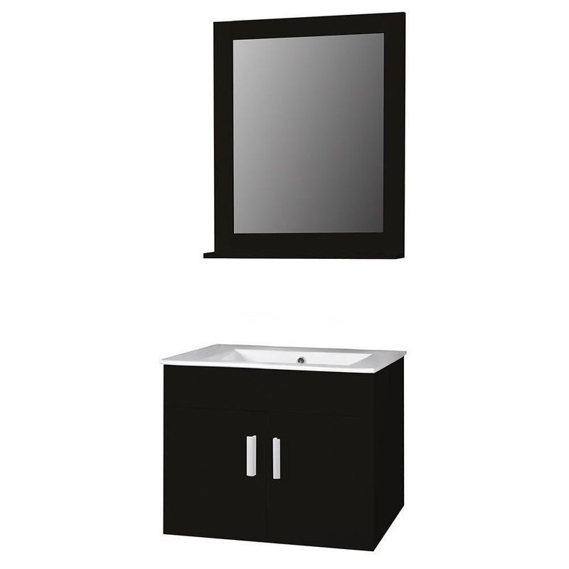 Vanity Aéreo con Espejo y Lavamanos Color Wengue