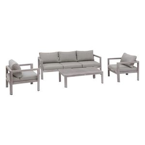 Set de Muebles de Exterior Jauca Gris 4 Pzas
