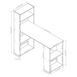 Escritorio Con Librera Blanco 120X48X120 Cm