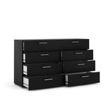 Gavetero Turin De 8 Gavetas Negro 140X40X82 Cm - Tvilum