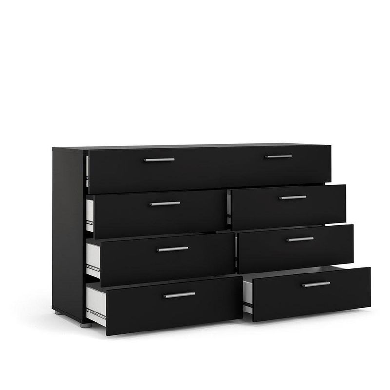 Gavetero Turin De 8 Gavetas Negro 140X40X82 Cm - Tvilum