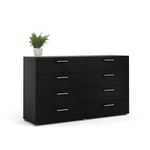 Gavetero Turin De 8 Gavetas Negro 140X40X82 Cm - Tvilum