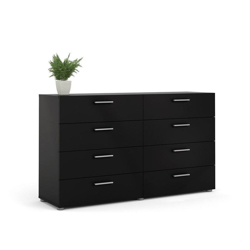 Gavetero Turin De 8 Gavetas Negro 140X40X82 Cm - Tvilum