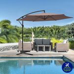 Sombrilla Banana De Exterior Color Taupe 3 M - Z