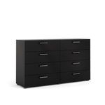 Gavetero Turin De 8 Gavetas Negro 140X40X82 Cm - Tvilum