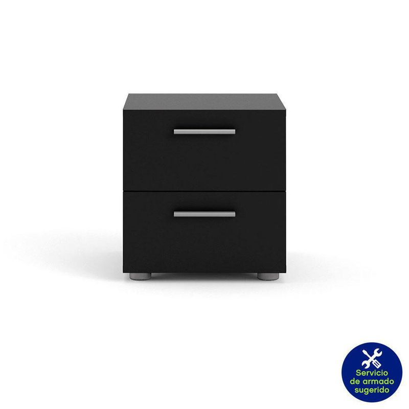 Mesa De Noche Turin Negra 40x40x42 Cm - Tvilum