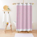 Cortina para Baño Líneas Rojas de 200X180 Cm - Atenas