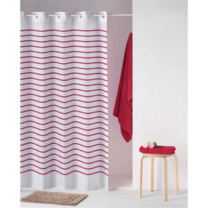 Cortina para Baño Líneas Rojas