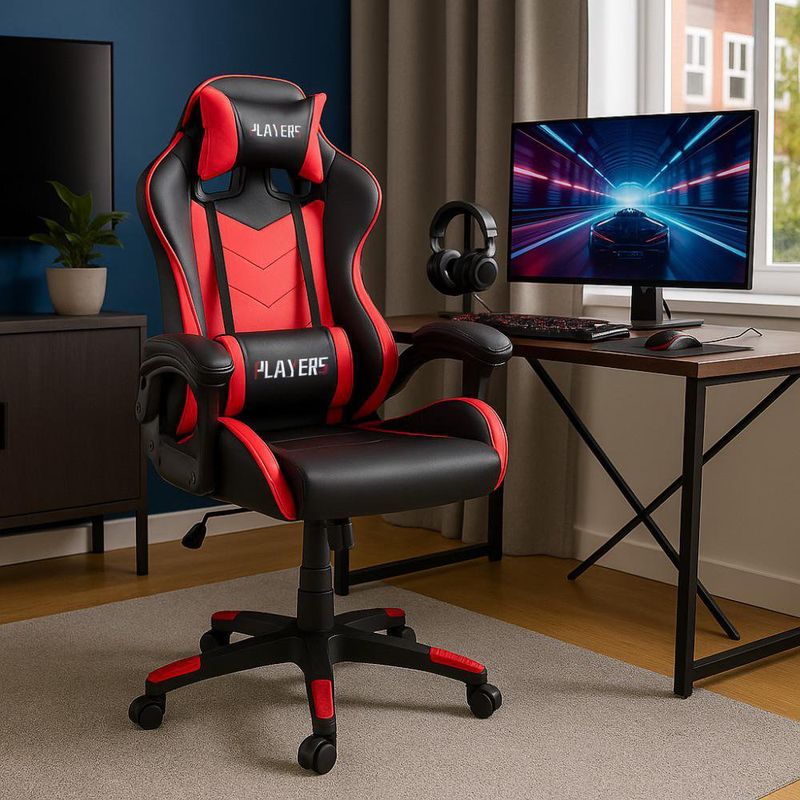 Silla-Gaming-Roja-con-Negro
