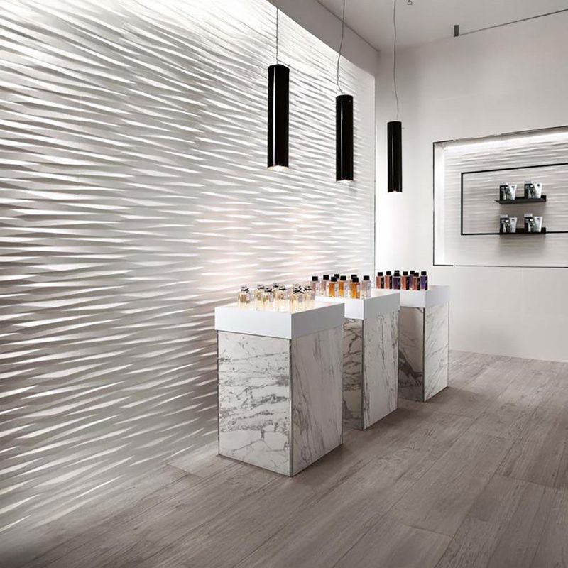 Azulejo 3D Wall Blade Blanco 40X80 Cm - Interceramic