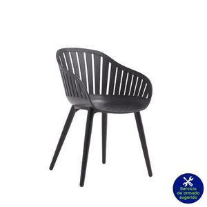 Silla de Aluminio para Jardín de Color Negra