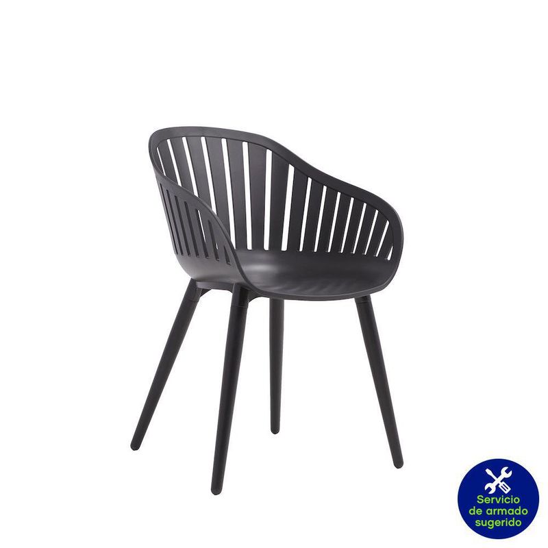 Silla de Aluminio Negra 54.4x54.8x79.8 Cm - Naterial