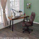 Escritorio Café Con Top Vidrio Dos Gavetas - Z