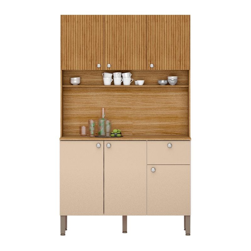 Gabinete de 6 Puertas y 1 Gaveta para Cocina 39.3 x 111 x 185 cm