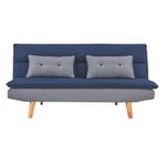 Sofá Cama + 2 Cojines Gris Con Azul - Z