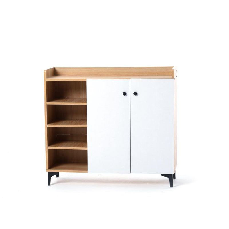 Mueble Multiusos para Cocina Color Blanco y Café Claro